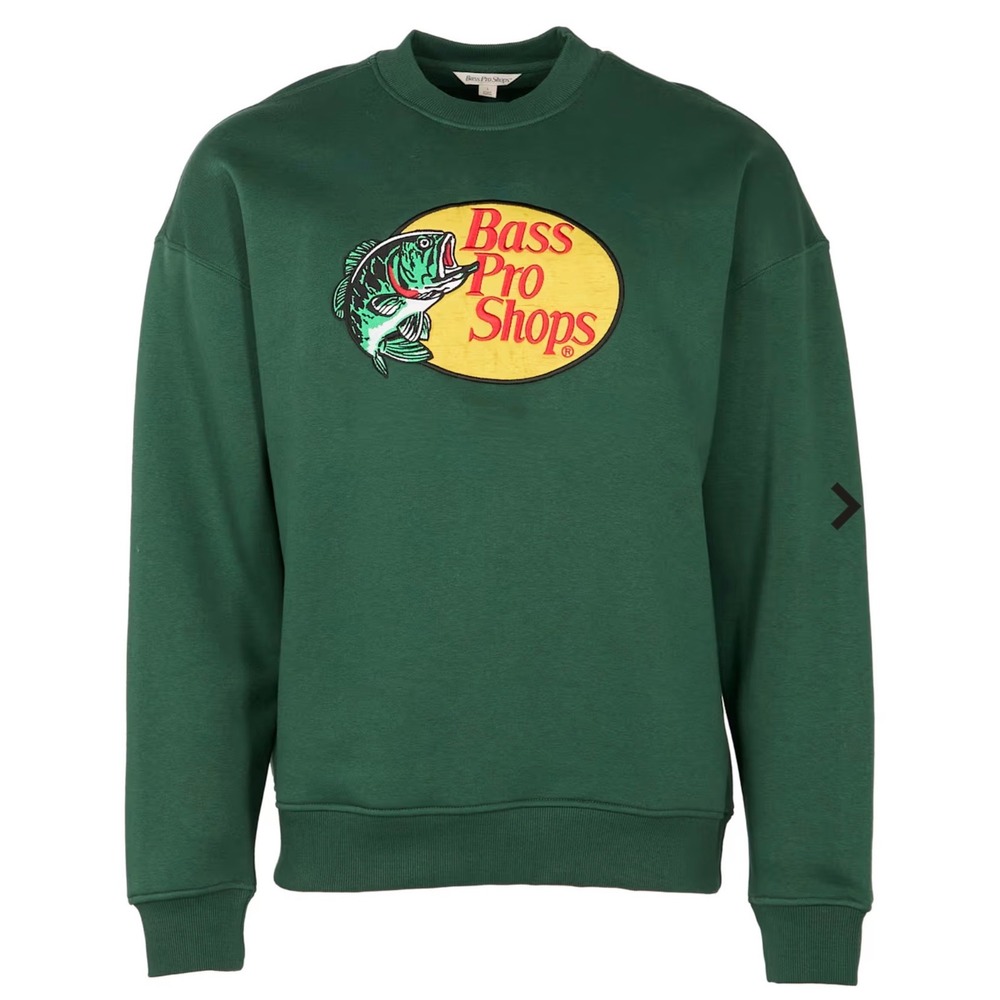 Bass‎ Pro Shops Christmas Santa Hat Fish Graphic Sweatshirt Mens 3XL Green